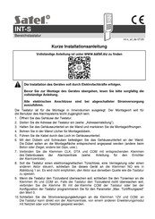Satel INT-S Kurze Installationsanleitung