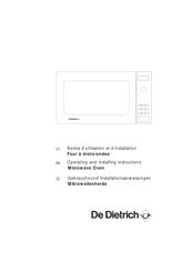 De Dietrich MW6723E1 Gebrauchs- Und Installationsanweisungen