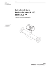 Endress+Hauser Proline Promass F 200 Betriebsanleitung