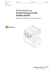 Endress+Hauser Proline Promag W 400 Modbus RS485 Betriebsanleitung