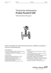 Endress+Hauser Proline Prowirl R 200 FOUNDATION Fieldbus Technische Information