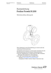 Endress+Hauser Proline Prowirl R 200 FOUNDATION Fieldbus Kurzanleitung
