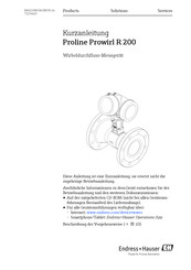 Endress+Hauser Proline Prowirl R 200 FOUNDATION Fieldbus Kurzanleitung