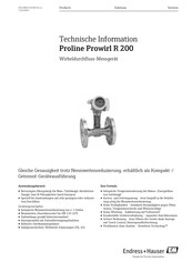 Endress+Hauser Proline Prowirl O 200 FOUNDATION Fieldbus Technische Information