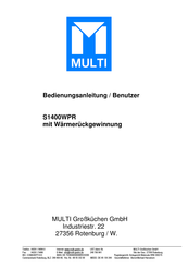 Multi S1400WPR Bedienungsanleitung-Benutzerhandbuch