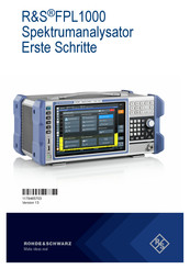 Rohde & Schwarz FPL1000 Erste Schritte