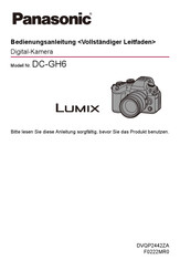 Panasonic Lumix DC-GH6 Bedienungsanleitung