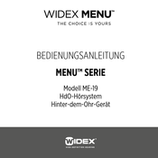Widex MENU Serie Bedienungsanleitung