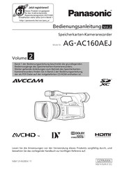 Panasonic AVCCAM AG-AC160 Bedienungsanleitung