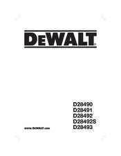 DeWalt D28492 Bersetzt Von Den Originalanweisungen