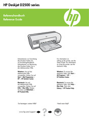 HP Deskjet D2500-Serie Referenzhandbuch