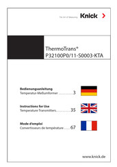 Knick ThermoTrans P32100P0/11-S0003-KTA Betriebsanleitung