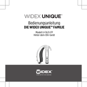 Widex UNIQUE U-FA Bedienungsanleitung