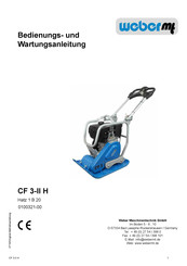 Weber Maschinentechnik GmbH CF 3-II H Bedienungs- Und Wartungsanleitung
