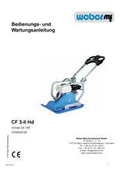 Weber Maschinentechnik GmbH CF 3-II Hd Bedienungs- Und Wartungsanleitung