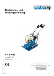 Weber Maschinentechnik GmbH CF 2-II Hd Bedienungs- Und Wartungsanleitung