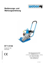 Weber Maschinentechnik GmbH CF 1-II Hd Bedienungs- Und Wartungsanleitung