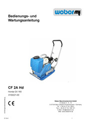 Weber Maschinentechnik GmbH CF 2A Hd Bedienungs- Und Wartungsanleitung