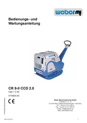 Weber mt CR 9-II CCD 2.0 Bedienungs- Und Wartungsanleitung