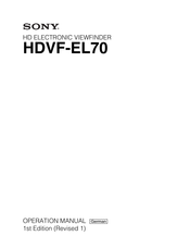 Sony HDVF-EL70 Bedienungsanleitung