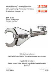 EFA Z140 Betriebsanleitung, Wartungsanleitung, Ersatzteilliste