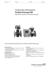 Endress+Hauser Proline Promag 50E Technische Information