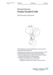 Endress+Hauser Proline Prowirl D 200 PROFIBUS PA Kurzanleitung