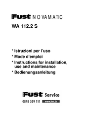 Fust NOVAMATIC WA 112.2 S Bedienungsanleitung