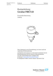 Endress+Hauser Cerabar PMC51B Kurzanleitung