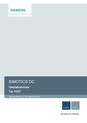 Siemens SIMOTICS DC 1GG7 Betriebsanleitung / Montageanleitung