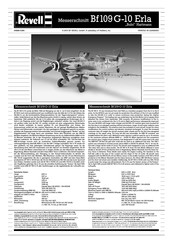 REVELL Messerschmitt Bf109G-10 Erla Bubi Hartmann Bedienungsanleitung