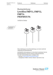 Endress+Hauser Levelflex FMP54 PROFIBUS PA Kurzanleitung