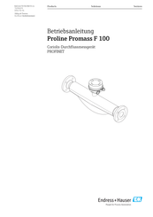Endress+Hauser Proline Promass F 100 Betriebsanleitung