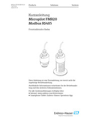 Endress+Hauser Modbus RS485 Kurzanleitung