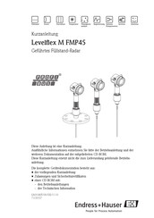 Endress+Hauser Levelflex M FMP45 PROFIBUS PA Kurzanleitung