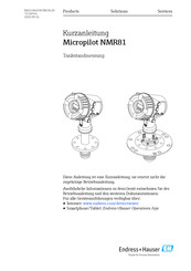 Endress+Hauser Micropilot NMR81 Kurzanleitung