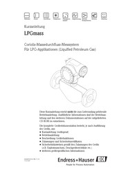 Endress+Hauser LPGmass Kurzanleitung