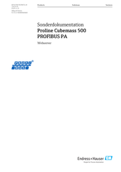 Endress+Hauser Proline Cubemass 500 PROFIBUS PA Anleitung