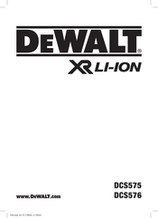 DeWalt XR FLEX VOLT LI-ION DCS576 Bersetzung Der Originalanweisungen