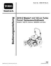 Toro Z419 Z Master 74421TE Bedienungsanleitung