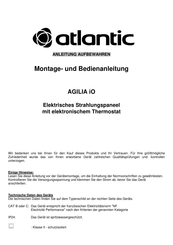 Atlantic AGILIA iO Montage- Und Bedienanleitung