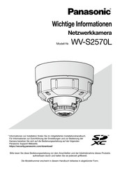 Panasonic WV-S2570L Wichtige Informationen