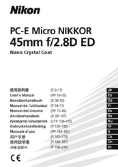 Nikon PC-E Micro NIKKOR 45mm f/2.8D ED Benutzerhandbuch