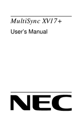 NEC MultiSync XV17+ Bedienungsanleitung