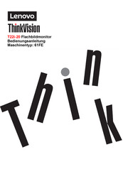 Lenovo ThinkVision T22i-20 Bedienungsanleitung