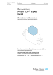 Endress+Hauser Proline 500-digital HART Kurzanleitung