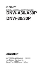 Sony DNW-30P Bedienungsanleitung