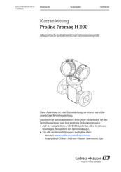 Endress+Hauser Proline Promag H 200 Kurzanleitung