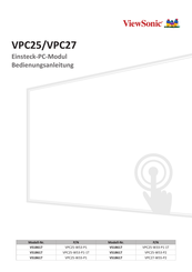 ViewSonic VPC25-W33-P1 Bedienungsanleitung