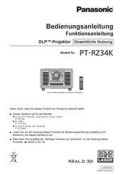 Panasonic PT-RZ34K Bedienungsanleitung, Funktionsanleitung